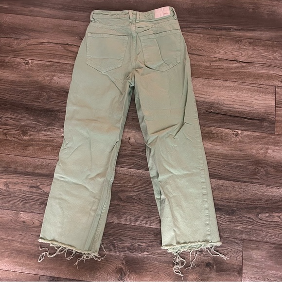Mint green cropped Zara straight leg jeans - Picture 3 of 3